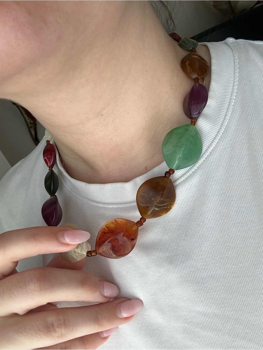 Vintage Multi-Colour Beaded Necklace